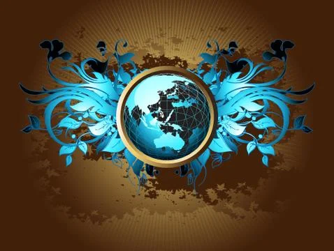 World floral Stock Illustration