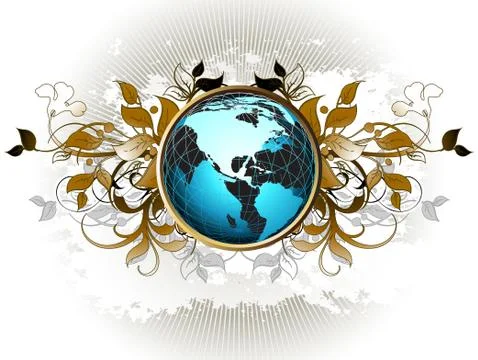 World floral Illustrazione stock