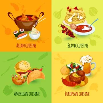 World Food Set Stock Illustration