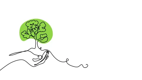 World forest day single line animated illustration. One continuous self drawing Stock Footage 302189682