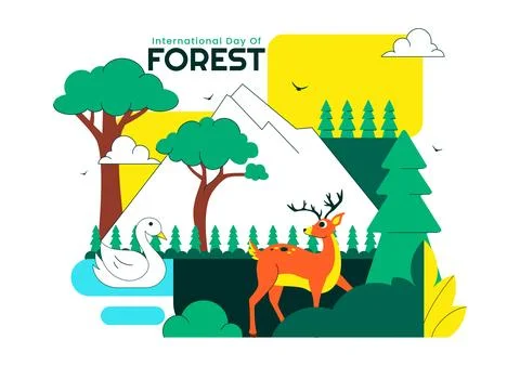 World Forestry Day Vector Illustration Featuring Global Forest Conservation.. Stock Illustration