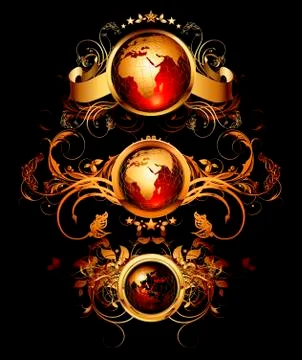 World frames set Stock Illustration