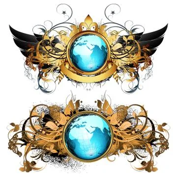 World frames set Illustrazione stock