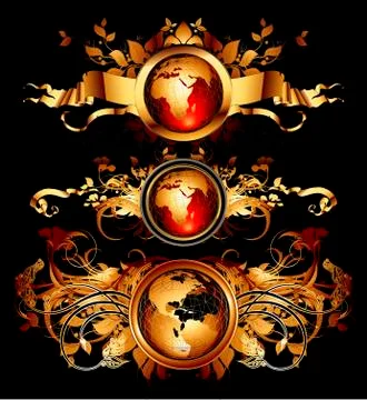 World frames set Stock Illustration