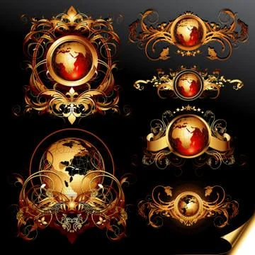 World frames set Stock-Illustration