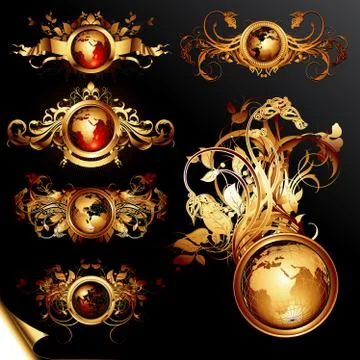 World frames set Stock Illustration