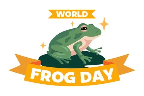 World Frog Day for the preservation of the frog ecosystem Stock Illustration