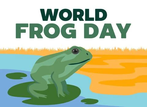 World Frog Day for the preservation of the frog ecosystem Stock Illustration