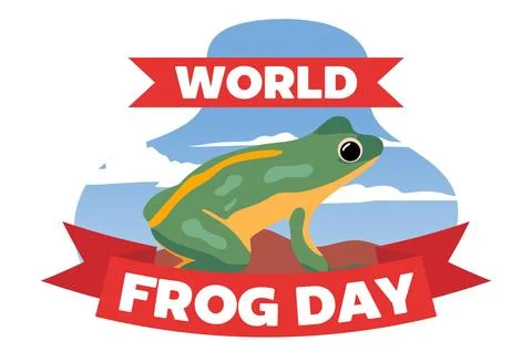 World Frog Day for the preservation of the frog ecosystem Stock Illustration