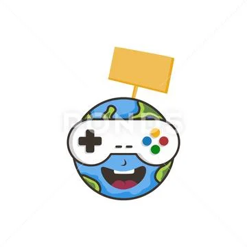 World Gamer Earth Game Console Joystick Controller Logo