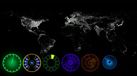 World geographical map silhouette Stock Footage 355702