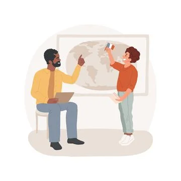 World geography isolated cartoon vector illustration. Stock Illustration