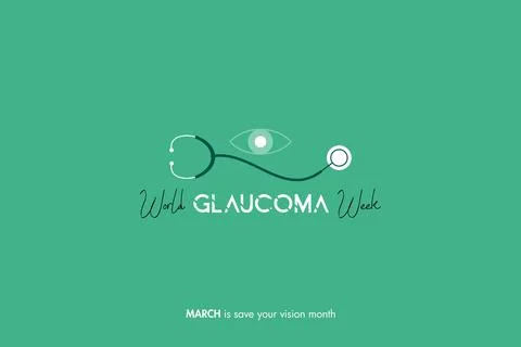 World Glaucoma Week vector design. The stethoscope acoustic medical device Stock Illustration
