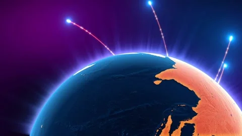 World global business concept in a 3D animation Stock Footage 238971084