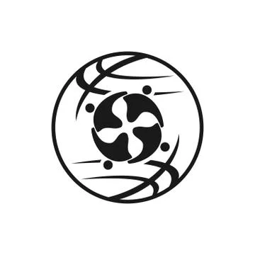 World global Commitment Teamwork Together Black Logo Stockillustratie