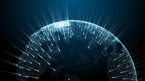 World global cybersecurity Big data network cloud computing IOT communication Stock Illustration