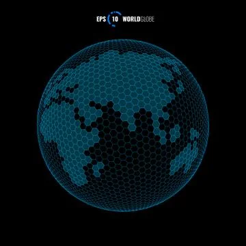 World globe 3D sphere Stock Illustration
