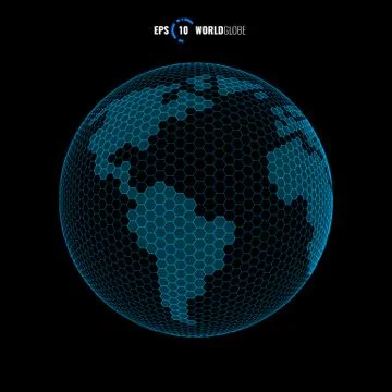 World globe 3D sphere Stock Illustration