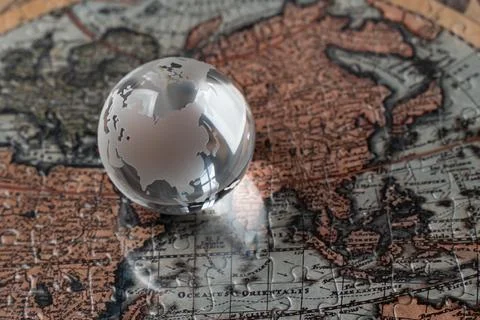 World globe and world map centered on China (coronavirus image) Stock Photos