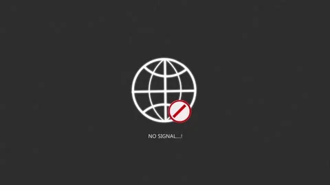 World globe animation with no signal text. World globe connection error not.. Stock Footage 337131644