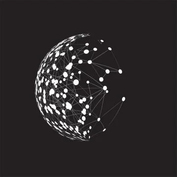 World globe on a black background, vector illustration イラスト素材