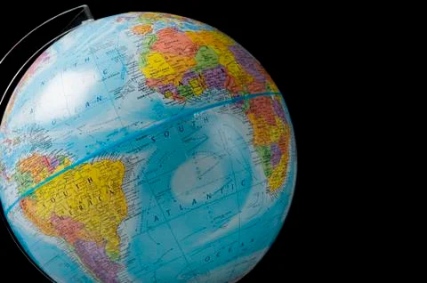 World globe on black Stock Photos