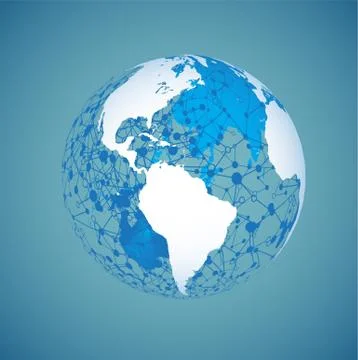 World globe on a blue background, vector illustration イラスト素材
