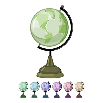 World globe cartoon vector graphic sign color Stock Illustration