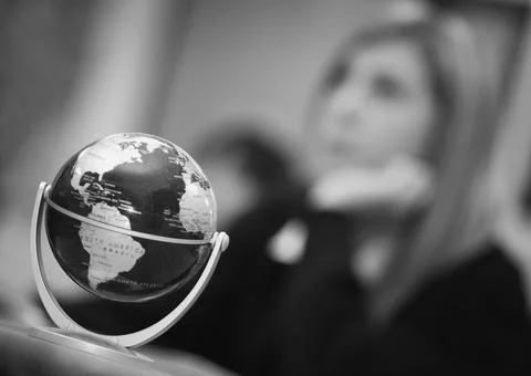 World Globe In Classroom Foto stock