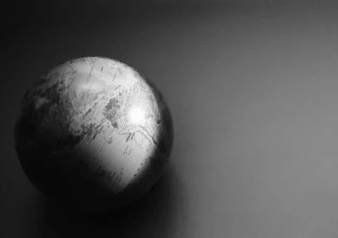 World globe, close-up, b&amp;w. Stock Photos