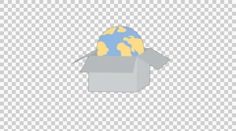 World globe coming out of the box animation illustration Stock Footage 51722134