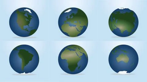 World globe. Continents map Stock Illustration