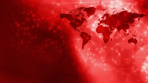 World globe cyber security, connected dot circles with triangle lines Stock Footage 105278080