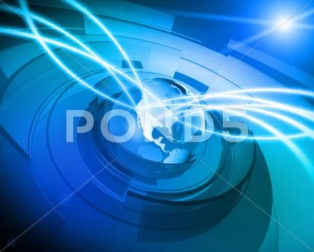 World Globe Digital Network Connection Background Stock Illustration