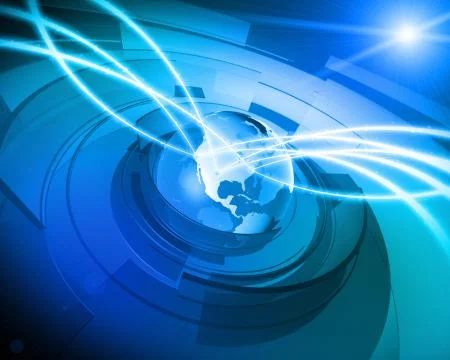 World Globe Digital Network Connection Background Illustration