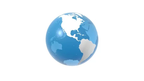 World Globe, Earth 3D, 4K Loop Animation Video stock 128231159