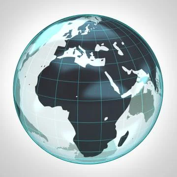 World globe earth bubble focused to africa and europe illustration Illustrazione stock
