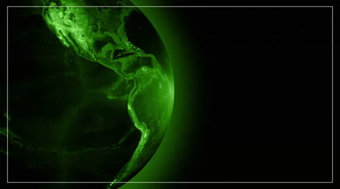 World globe Earth Green Techno electronic vision Stock Footage 45030003