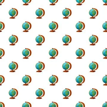 World globe earth map geography education seamless pattern イラスト素材