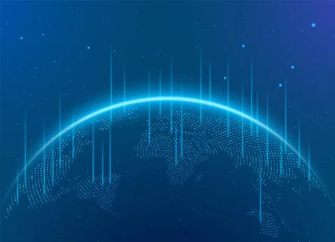 World globe earth technology global connect internet network background. Planet Stock Illustration