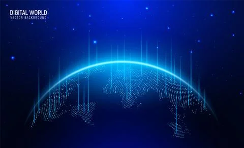 World globe earth technology global connect internet network background. Planet Stock Illustration