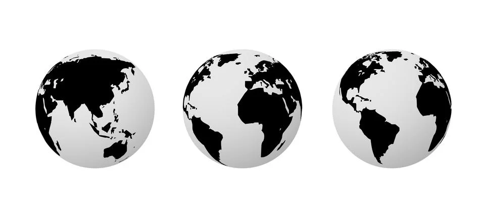 World globe earth vector map silhouette illustration europe. World globe simple Illustrazione stock