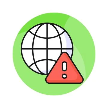 World globe with exclamation mark denoting global economy warning vector design Stock Illustration