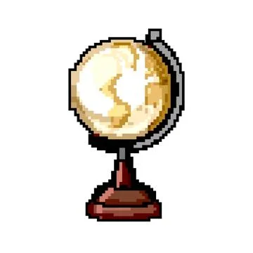 World globe game pixel art vector illustration Illustrazione stock