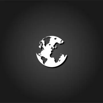 World Globe icon flat Stock Illustration