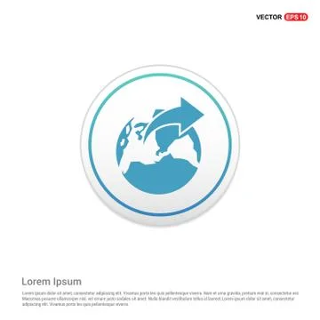 World globe icon - white circle button Stock Illustration
