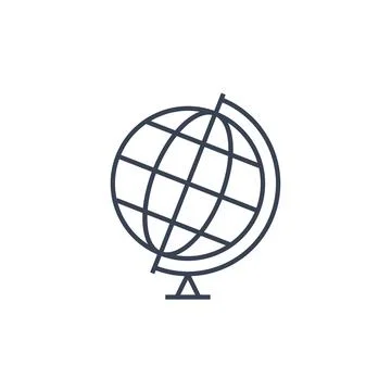 World globe line icon. Vector Earth global planet line icon. Travel internet Stock Illustration