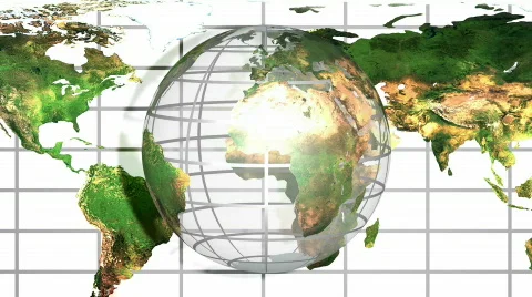 World Globe with Map HD1080 Loopable Stock-Footage 339517