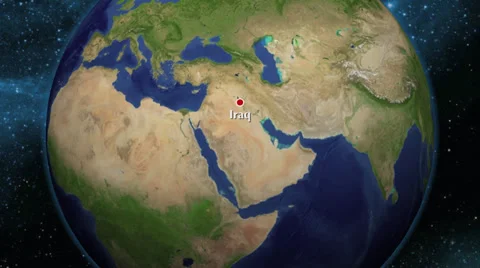 World Globe Map Iraq to Washington DC HD Video Animated 3-D High Definition Stock Footage 32499709