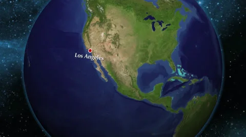 World Globe Map Los Angeles LA  HD Video Animated 3-D High Definition Stock Footage 32499629